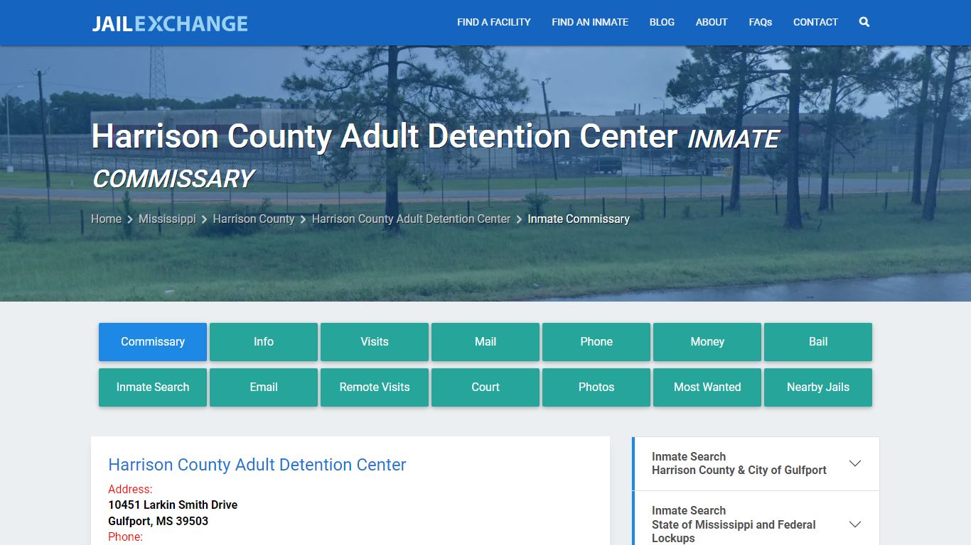 Harrison County Adult Detention Center Inmate Commissary - Jail Exchange
