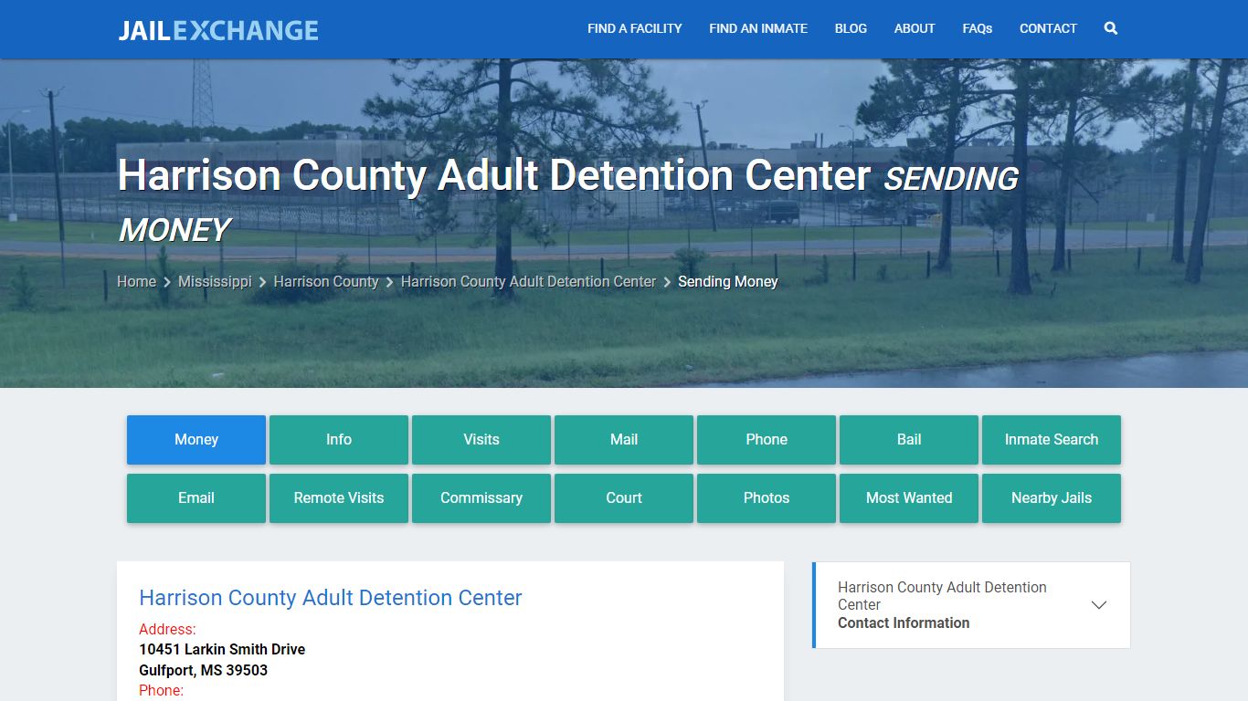 Harrison County Adult Detention Center Sending Money - Jail Exchange